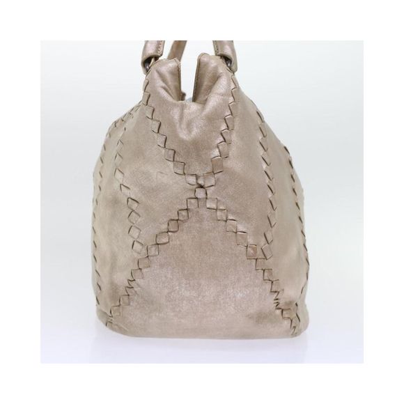 Pre Loved BOTTEGAVENETA  BOTTEGA VENETA INTRECCIATO Hand Bag Leather Gold Auth - Picture 3 of 10